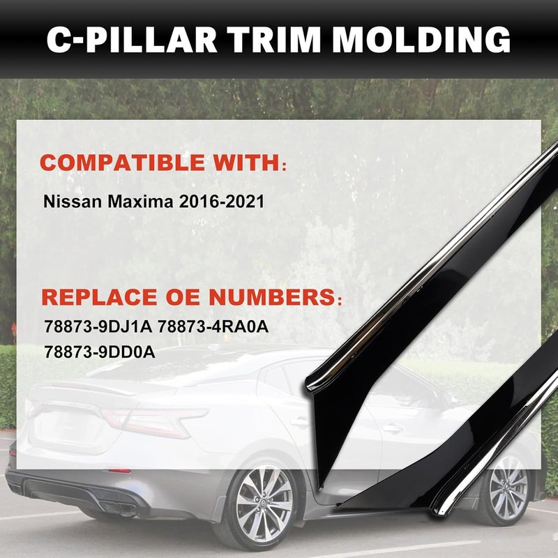USTAR Rear Quarter Panel Molding Compatible with Nissan Maxima 2016-2021 Replace OE 78873-4RA0A 78873-9DD0A 78873-9DD0B 78873-9DJ1A Left Driver Side - Image 2